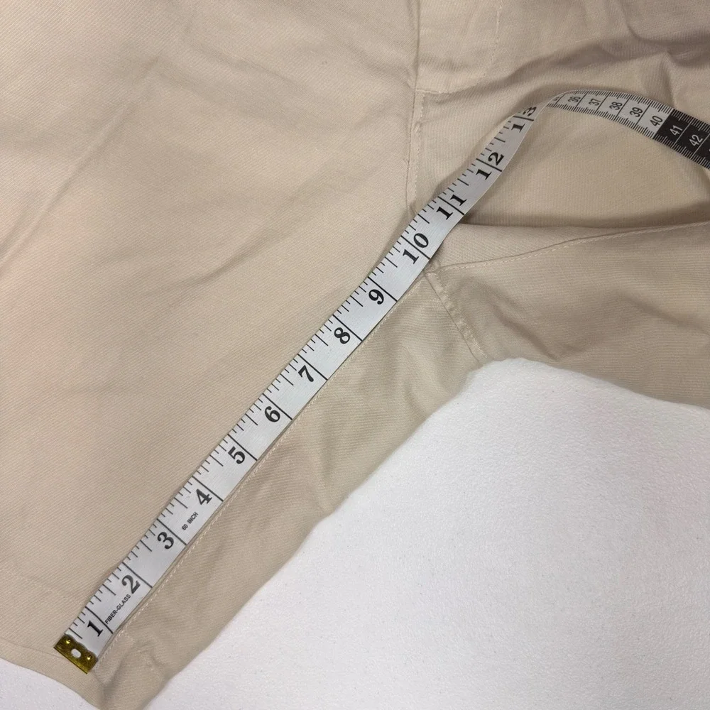 Tommy Bahama Linen Tencel Blend Flat Front Summer Resort Shorts Beige Mens 34